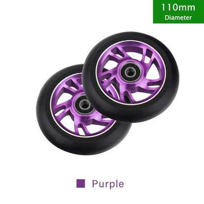 100Mm Scooter Wheels Replacement with Bearings Aluminum Wear-Resistant PU Stunt Scooter Parts Kick Scooter Accessories 2Pcs/Set