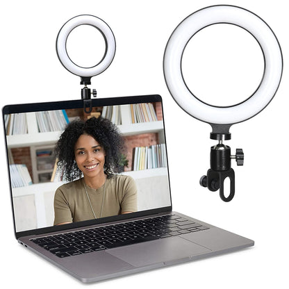 6.3 Inch LED Selfie Ring Light - USB Desktop Clip