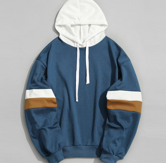 Unisex Plain Striped Sweatshirt Hoodie
