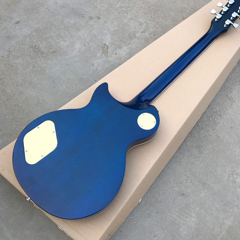 Free Delivery, Various Colors, Tiger Maple Top Electric Guitar, Silver Hardware Guitar