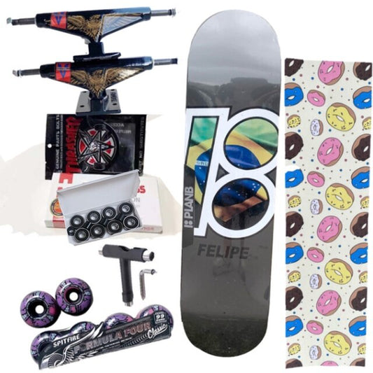 Whole Kit 8Inch Skateboard Santa Cruz Decks Spitfire Skateboard Wheelsthunder Trucks 139 Grizzly Grip Tapes
