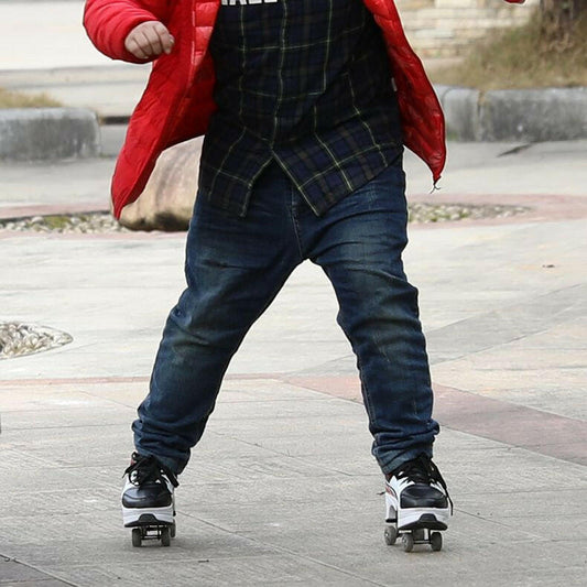 Roller Sneakers Men Wheels Roller Women Shoes Deformation Roller Shoes For Children Agloat