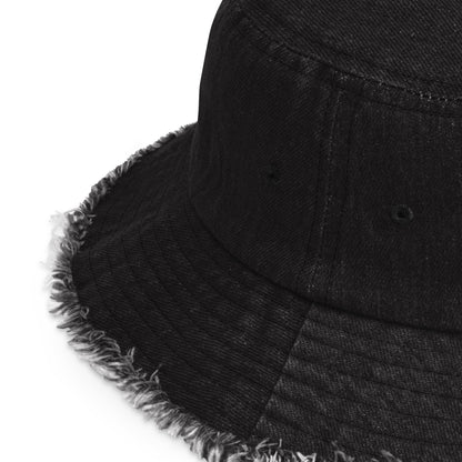 Accent Gold Distressed Denim Bucket Hat