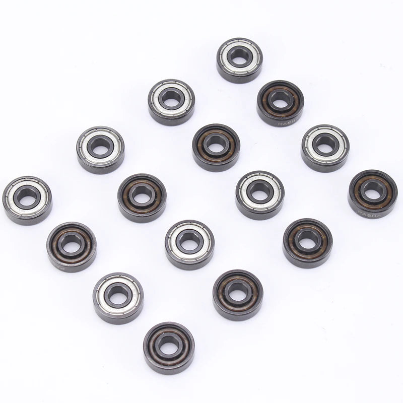 16Pcs Roller Skate Bearings Ceramic BLACK Ball Inline Skates High Speed Bearings Competitional Skateboard Longboard Bearing