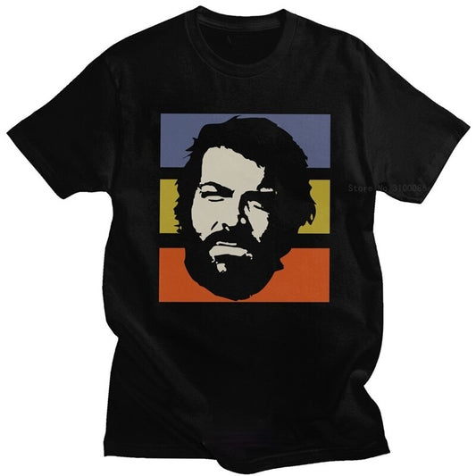 Classic Vintage Bud Spencer Short Sleeves Leisure O-Neck 80'S Terence Hill T-Shirt Merchandise Unisex Tee