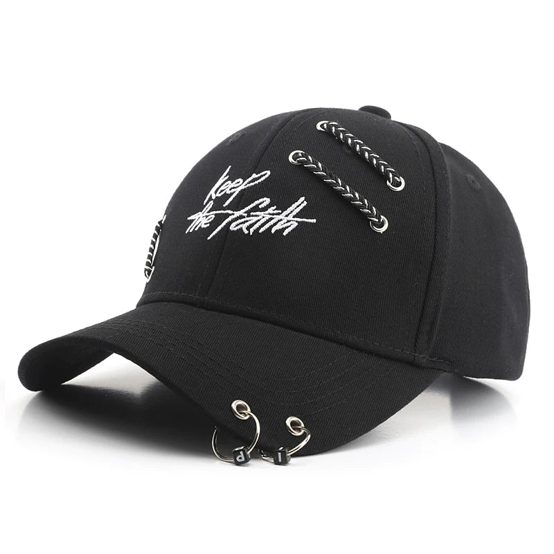Keep the Faith Snapback Cap Man Woman Ring Chain Baseball Hat Cool Fahion Cycling Dancing Hat Cotton Sunhat 2021 New Cap