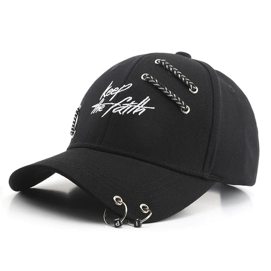 Keep the Faith Snapback Cap Man Woman Ring Chain Baseball Hat Cool Fahion Cycling Dancing Hat Cotton Sunhat 2021 New Cap