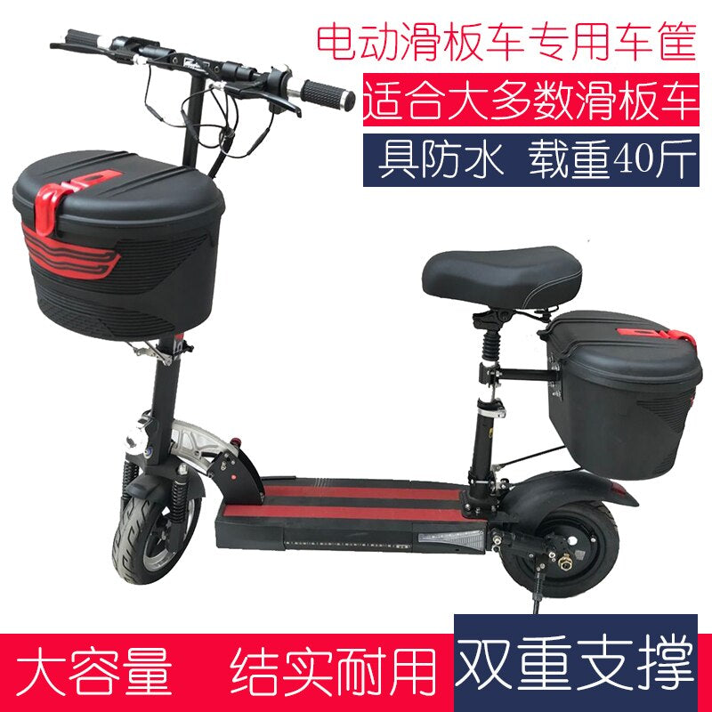 Electric Scooter Front Basket Rear Basket Foldable Electric Scooter Rear Waterproof Plastic Basket Storage Basket