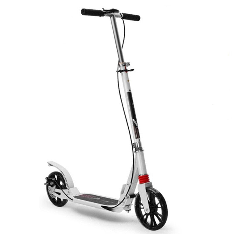 Adult Two-Wheeled Scooter Foldable Adult Single Pedal Bike Handbrake Double Shock Absorption Urban Big Child Scooter