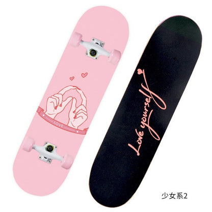 2021 New Pink Series Hot 79*21CM Skateboard Double Vertical Four Wheel Skateboard Skateboard Bamboo Enny Board Long Board Deck