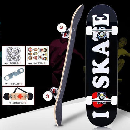 Skateboarders 79Cm/31" Beginner Adult Kids Maple Complete Skate Board Cool Double Rocker Skateboard High Speed Drift Skateboard