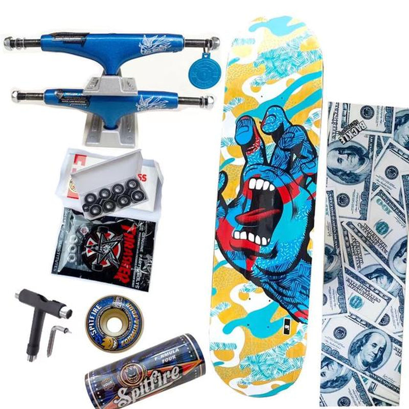 Whole Kit 8Inch Skateboard Santa Cruz Decks Spitfire Skateboard Wheelsthunder Trucks 139 Grizzly Grip Tapes