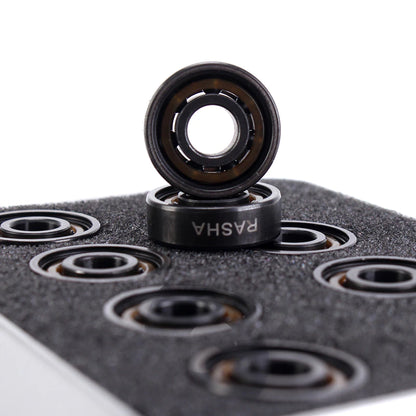 16Pcs Roller Skate Bearings Ceramic BLACK Ball Inline Skates High Speed Bearings Competitional Skateboard Longboard Bearing