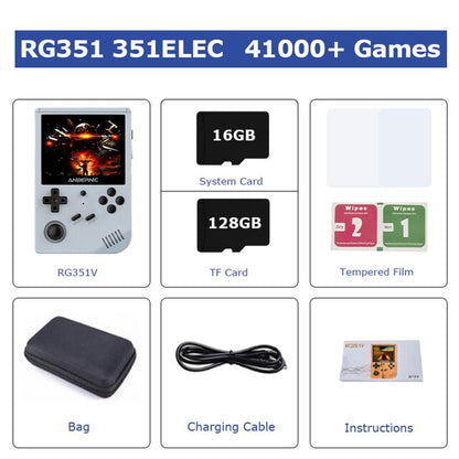 RG351V Handheld Game Console Built-In 50000+ Retro Games for SS/PSP/PS1/N64,351ELEC System Portable Game Player Support WIFI