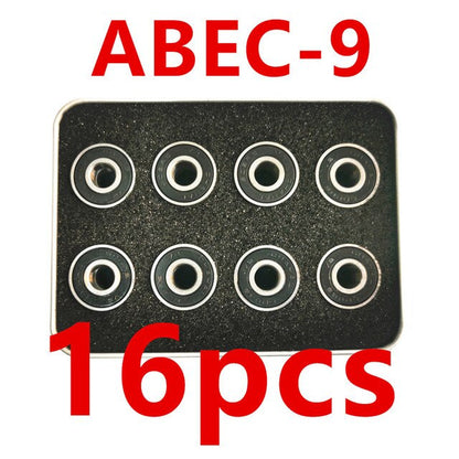 16Pcs Roller Skate Bearings Ceramic BLACK Ball Inline Skates High Speed Bearings Competitional Skateboard Longboard Bearing