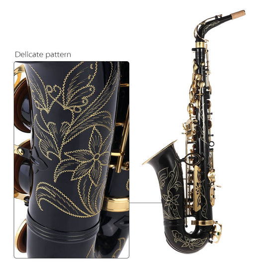 Ammoon Eb Alto Saxophone Brass Lacquered Gold E Flat Sax 82Z Key Type Woodwind Instrument High Quality in Stock with Accessories