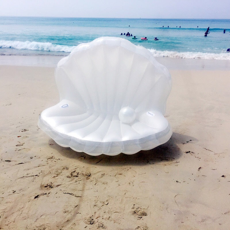 170cm Giant Inflatable Shell Pool Float New Design 2019 Summer Water Air Bed Lounger Clamshell With Pearl Seashell Scallop Board