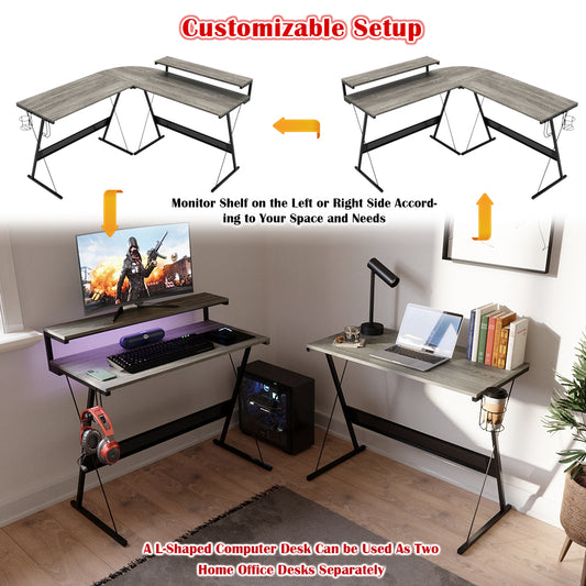 L Shaped Led Gaming Desk