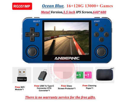 ANBERNIC 3.5 Inch IPS RG351MP Handheld Video Game Console for PS1 N64 PSP GBA FC Retro Games Player Metal Pocket Consoles Box