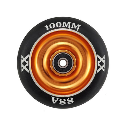 100Mm Scooter Wheels Skateboard Wheelchair Wheel Aluminium Alloy Steel Hub 2 Pieces 88A High Elasticity Precision Speed Skating