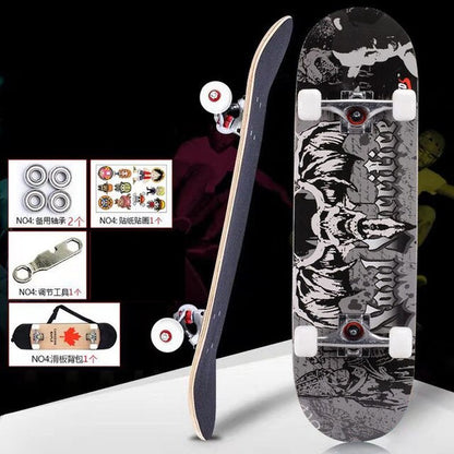 Skateboarders 79Cm/31" Beginner Adult Kids Maple Complete Skate Board Cool Double Rocker Skateboard High Speed Drift Skateboard
