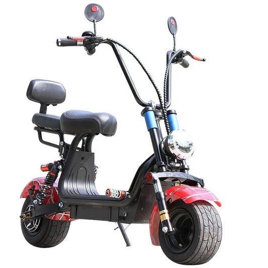 800W 48V Electric Bike Lithium Battery Mini Pedal Scooter with Two Seat for Both Men and Women