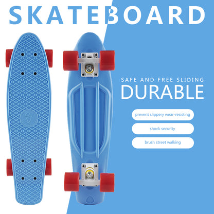 Mini 22 Inch Plastic Fish Board Cruiser Skateboard With Big LED Wheel