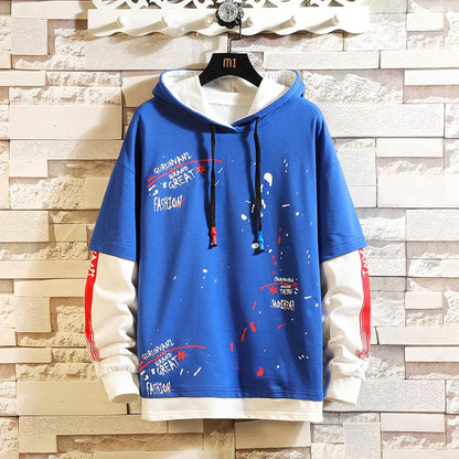 Hoodie Patchwork Trendy Casual Sweatshirt