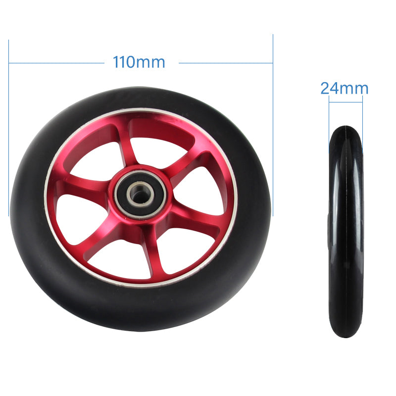 100Mm Scooter Wheels Replacement with Bearings Aluminum Wear-Resistant PU Stunt Scooter Parts Kick Scooter Accessories 2Pcs/Set
