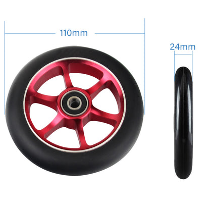 100Mm Scooter Wheels Replacement with Bearings Aluminum Wear-Resistant PU Stunt Scooter Parts Kick Scooter Accessories 2Pcs/Set