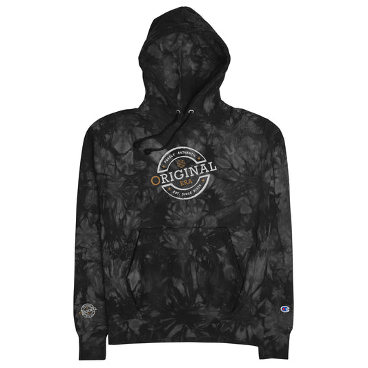 Original Era Unisex Champion Tie-Dye Hoodie with Accent Gold