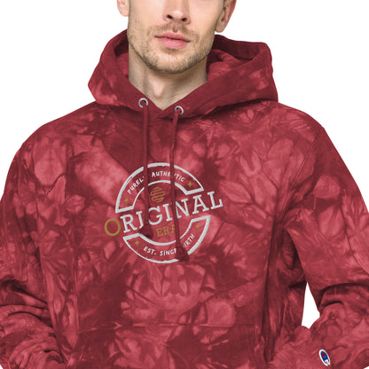 Original Era Unisex Champion Tie-Dye Hoodie with Accent Gold