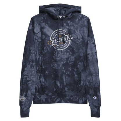 Original Era Unisex Champion Tie-Dye Hoodie with Accent Gold