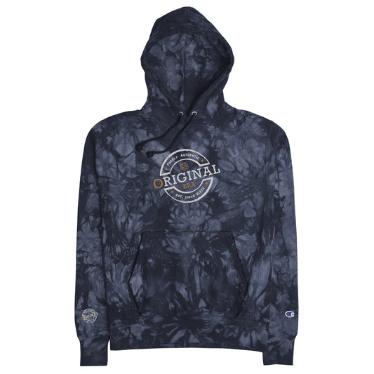 Original Era Unisex Champion Tie-Dye Hoodie with Accent Gold