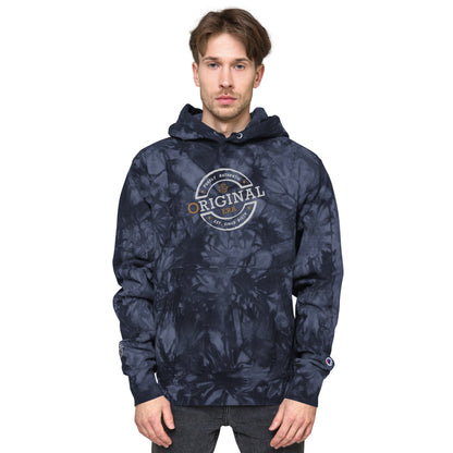 Original Era Unisex Champion Tie-Dye Hoodie with Accent Gold