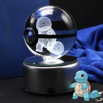 Popullar 80mm 3.15 inch Diameter Crystal Glass Poket Ball with Rotated LED Lamp Base