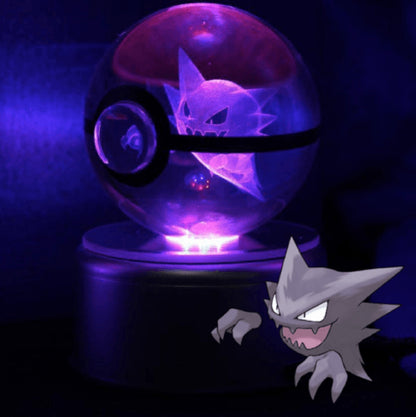 Popullar 80mm 3.15 inch Diameter Crystal Glass Poket Ball with Rotated LED Lamp Base