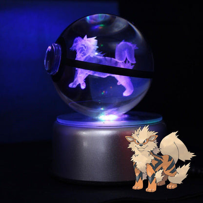 Popullar 80mm 3.15 inch Diameter Crystal Glass Poket Ball with Rotated LED Lamp Base